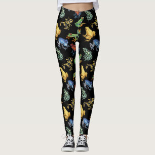 Frogs on black leggings