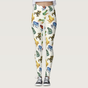 Frogs on natural white leggings