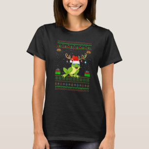 Frogs Reindeer Santa Hat Matching Ugly Frog Christ T-Shirt