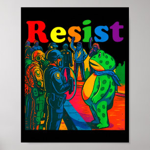 Frogs Resist Portland Frog Protest Vintage Activis Poster