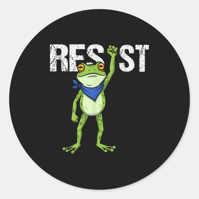 Frogs Resist - Rtland Frog Protest Funny  Classic Round Sticker (Front)