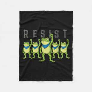 Frogs Resist - Rtland Frog Protest Funny Fleece Blanket
