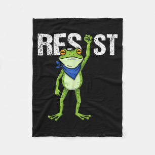 Frogs Resist - Rtland Frog Protest Funny  Fleece Blanket