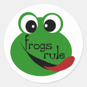 Frogs Rule Classic Round Sticker