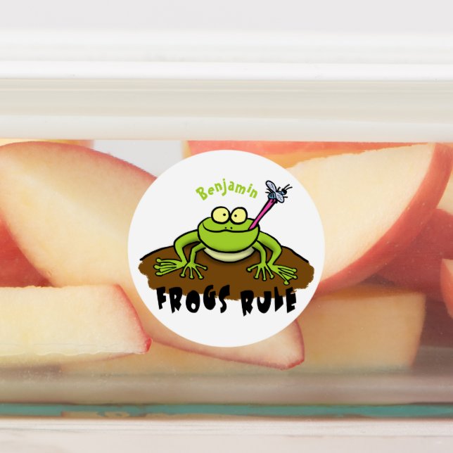 Frogs rule funny green frog cartoon (Affixed)