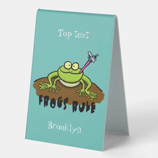 Frogs rule funny green frog cartoon (Front)