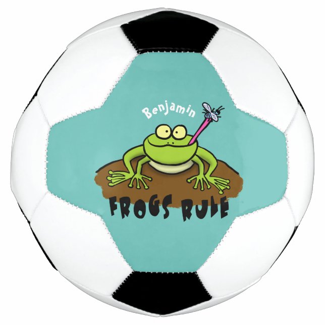 Frogs rule funny green frog cartoon football (Front)