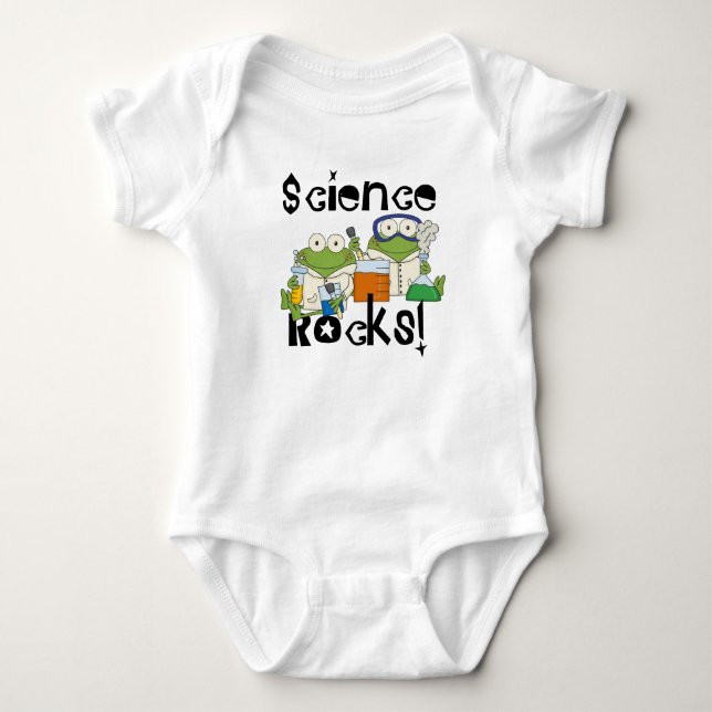 Frogs Science Rocks Baby Bodysuit (Front)