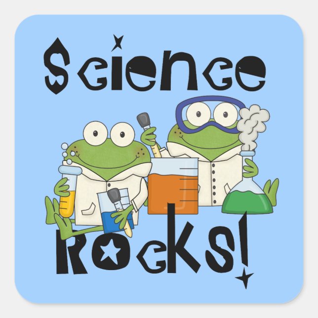 Frogs Science Rocks Square Sticker (Front)