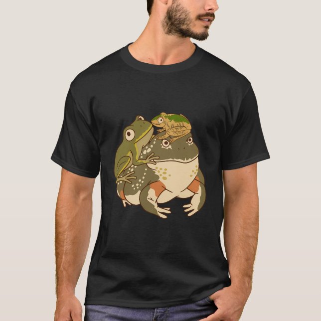 Frogs Stack Amphibian Tadpole Toad Frog Lover T-Shirt (Front)