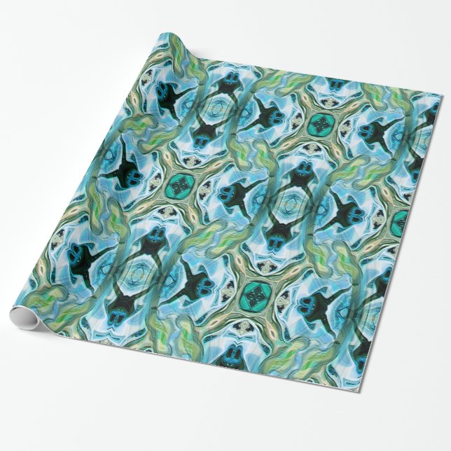 Frogs swimming...... wrapping paper (Unrolled)