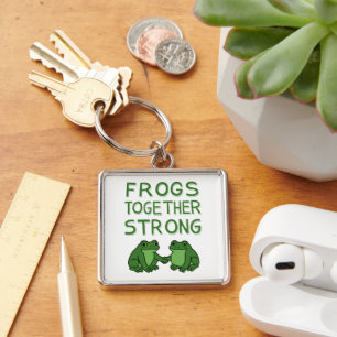 Frogs Together Strong Portland Frog Protest Key Ring