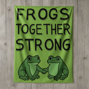 Frogs Together Strong Portland Frog Protest Sherpa Blanket