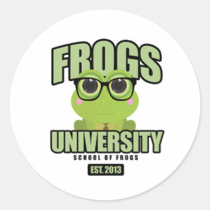 Frogs University Classic Round Sticker