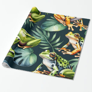 Frogs Watercolor Art  Wrapping Paper