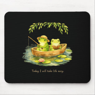 Frogs will take life easy peaceful weekend reading mouse mat