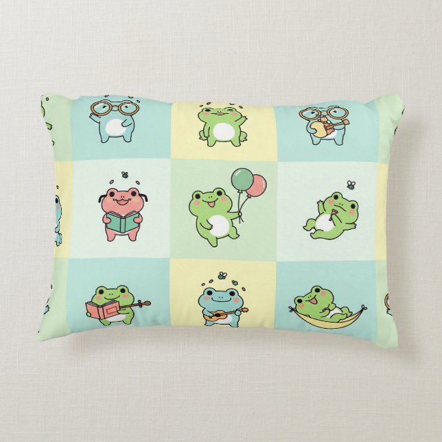 Frogs with Tiny Hobbies Decorative Cushion (Back)