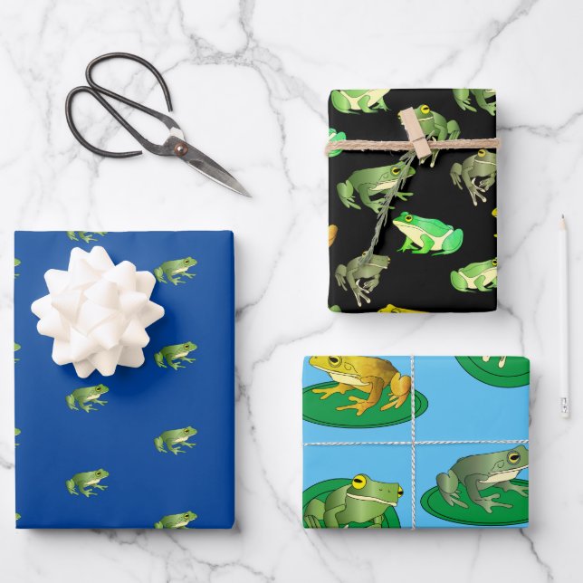 Frogs Wrapping Paper Set (Front)