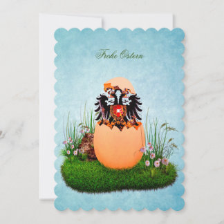 "Frohe Ostern" Austrian empire coat of arms Holiday Card