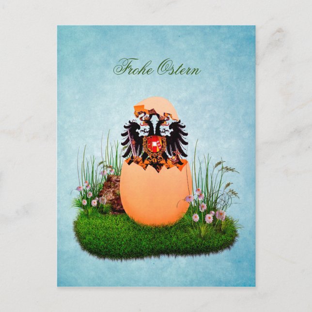 "Frohe Ostern" Austrian empire coat of arms Postcard (Front)
