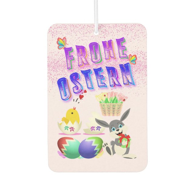 Frohe Ostern Car Air Freshener (Front)