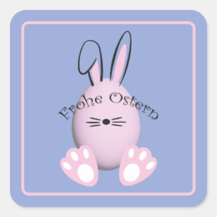 Frohe Ostern Happy Easter Square Sticker