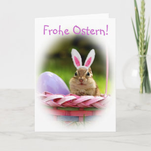 Frohe Ostern Little Chipmunk Holiday Card