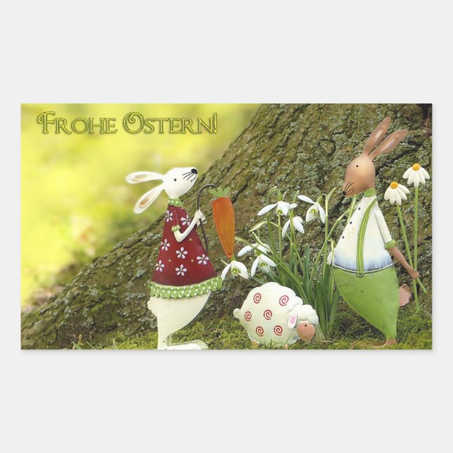 Frohe Ostern Rectangular Sticker (Front)