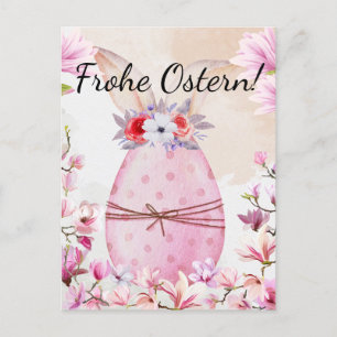 Frohe Ostern rosa Osterei Postcard