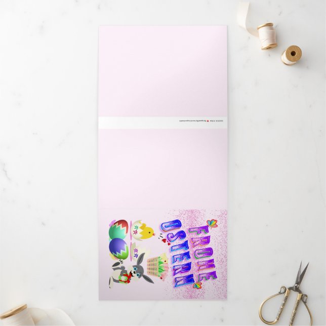 Frohe Ostern Tri-Fold Holiday Card (Outside)