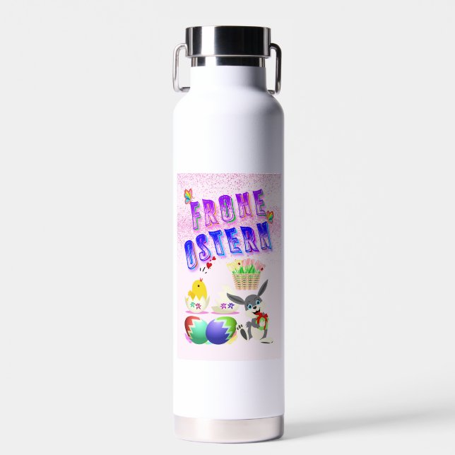 Frohe Ostern Water Bottle (Front)