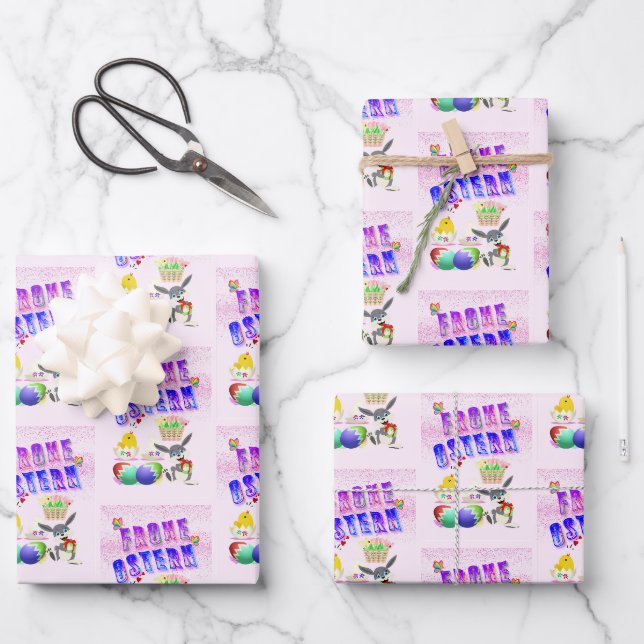 Frohe Ostern Wrapping Paper Sheet (Front)