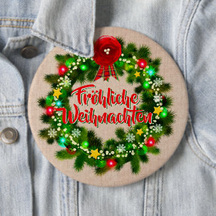 Frohe Weihnachten Abzeichen Christmas 6 Cm Round Badge