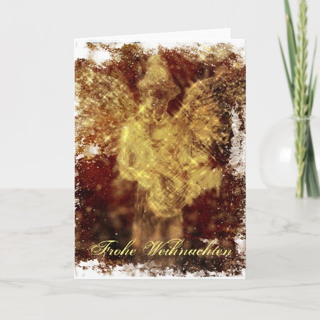 Frohe Weihnachten Angel Card (Front)