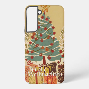 Frohe Weihnachten Baum Geschenke Retro-Stil Samsung Galaxy Case