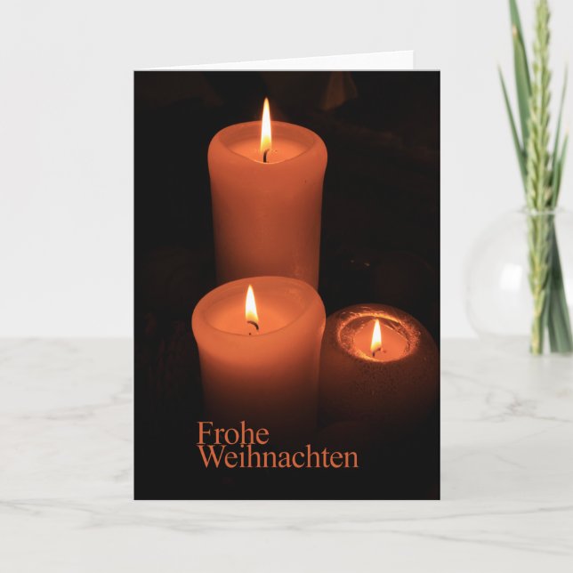 Frohe Weihnachten   Burning candles christmas Holiday Card (Front)