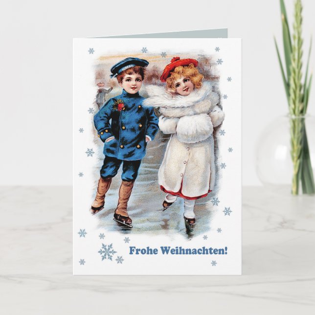 Frohe Weihnachten. Christmas Card in German (Front)