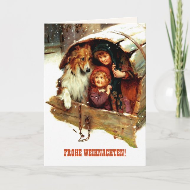 Frohe Weihnachten. Christmas Card in German (Front)