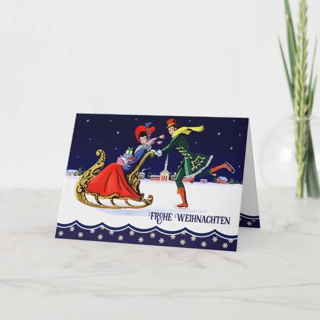 Frohe Weihnachten. Christmas Card in German (Front)