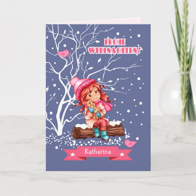 Frohe Weihnachten. Christmas Card in German (Front)