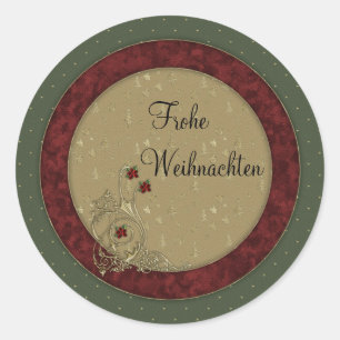 Frohe Weihnachten Classic Round Sticker