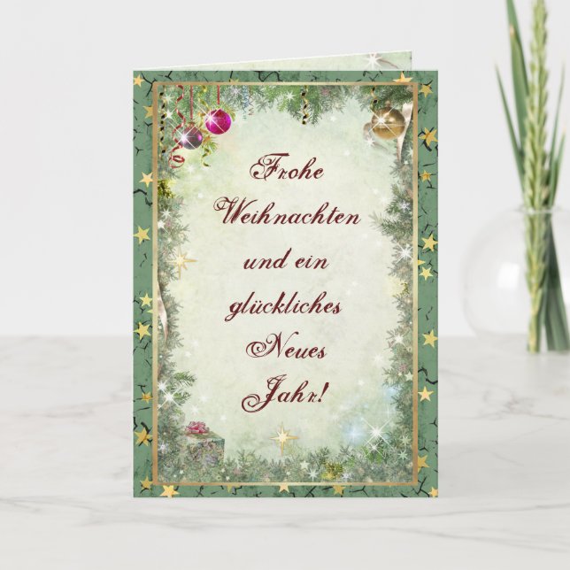 Frohe Weihnachten (customisable) Holiday Card  (Front)
