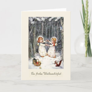 Frohe Weihnachten Engel Im Wald Christmas card