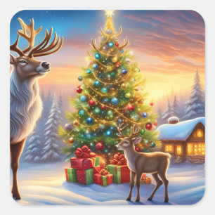 Frohe Weihnachten Fensteraufkleber Square Sticker