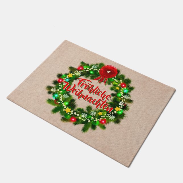 Frohe Weihnachten Fußmatte Christmas Doormat (Angled)