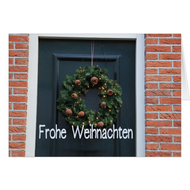 Frohe Weihnachten German Christmas Card (Front Horizontal)
