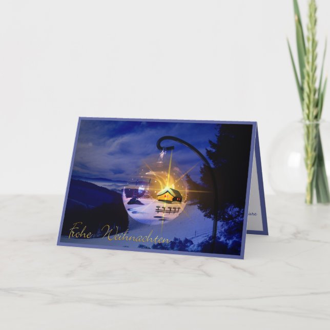 Frohe Weihnachten German Christmas Personalize Card (Front)