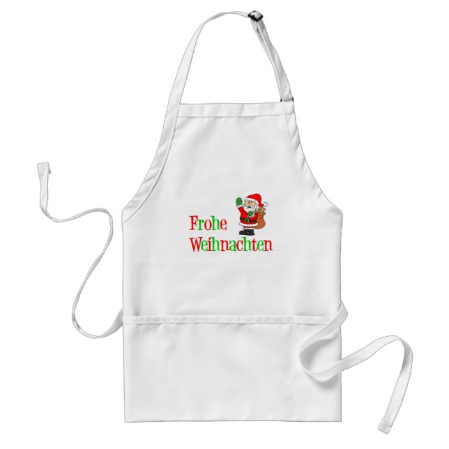 Frohe Weihnachten German Christmas Santa Standard Apron (Front)