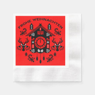 Frohe Weihnachten German Cuckoo Clock Napkin