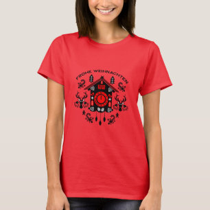 Frohe Weihnachten German Cuckoo Clock T-Shirt
